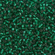 Miyuki delica beads 10/0 - Silver lined emerald dyed DBM-605